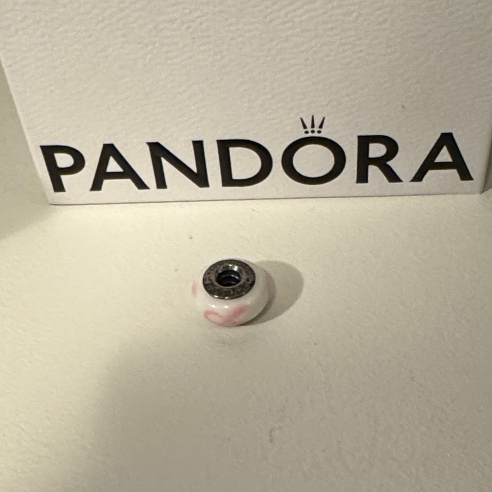 Pandora Breast Cancer Pink and White Swirl Charm